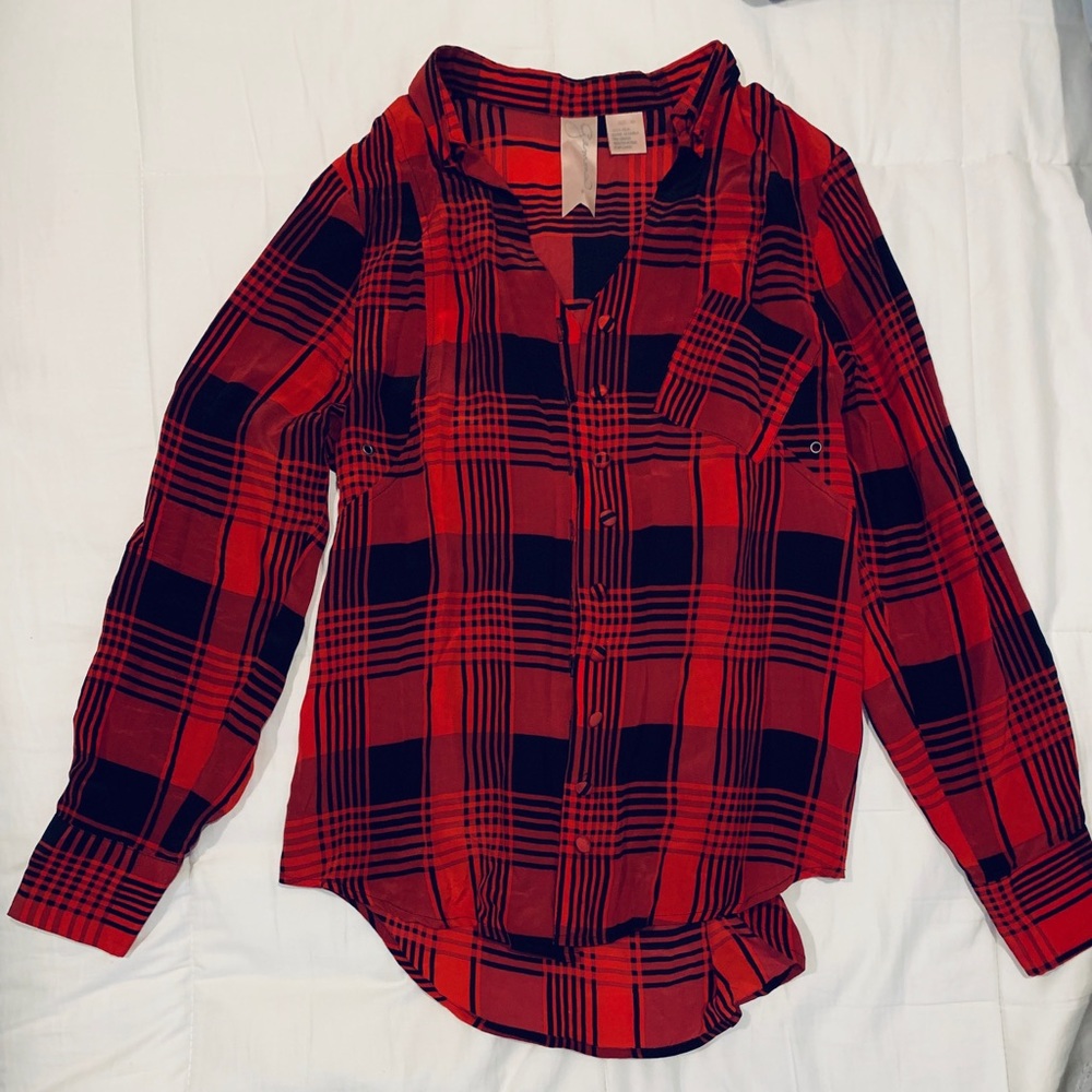 Gemma 100% silk checkered shirt